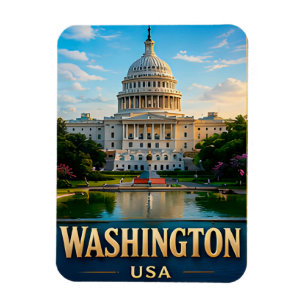 Washington DC American Landmarks Travel Souvenir Magnet