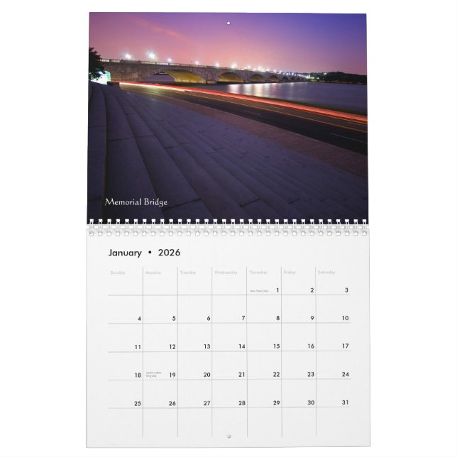 Washington DC Architecture Calendar (Jan 2026)