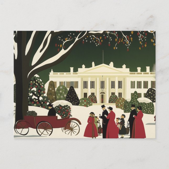 Washington DC Art Deco Style card White House (Front)