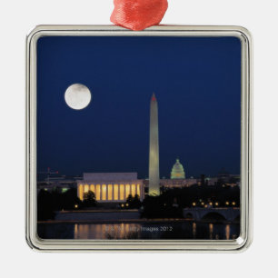 Washington DC at Night Metal Tree Decoration