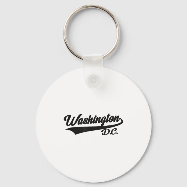 Washington Dc - Athletic_throwback Design - Clic  Key Ring (Front)