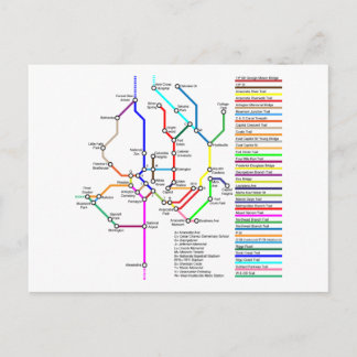 Washington DC Bike Map Postcard