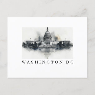 Washington DC Black and White Postcard 