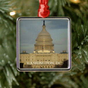 Washington, DC Capitol Building Holiday Metal Ornament
