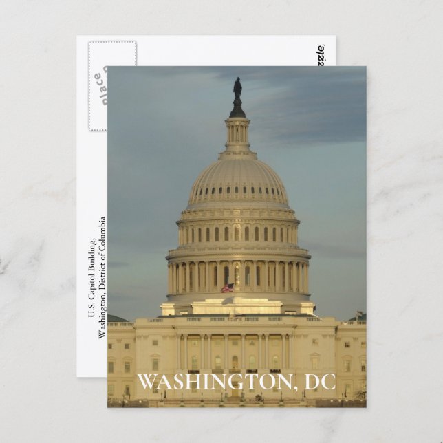 Washington DC Capitol Building Travel Photo Postcard (Front/Back)