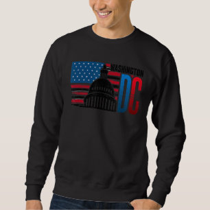 Washington Dc Capitol Hill American Flag Usa Pride Sweatshirt