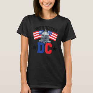 Washington Dc Capitol Hill American Flag Usa Pride T-Shirt