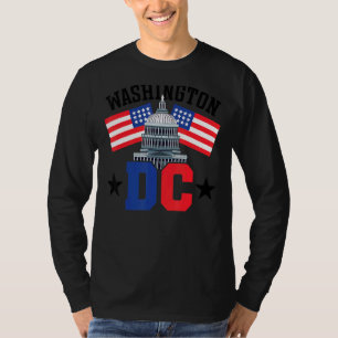 Washington Dc Capitol Hill American Flag Usa Pride T-Shirt
