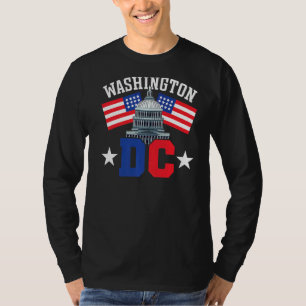 Washington Dc Capitol Hill American Flag Usa Pride T-Shirt