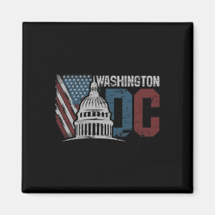 Washington Dc Capitol Hill Usa Flag Souvenir Desig Magnet