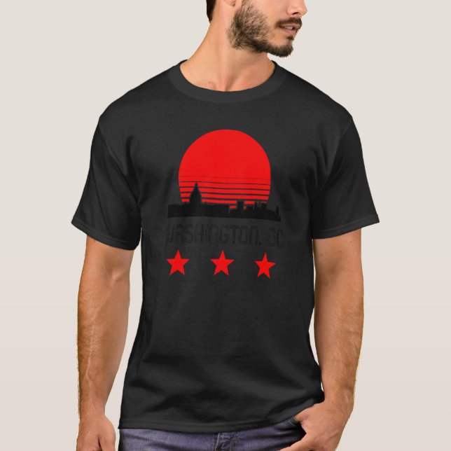 Washington Dc Capitol Hill Usa Flag Souvenir Skyli T-Shirt (Front)