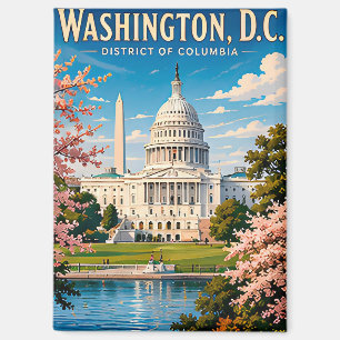 🏛️ Washington DC Capitol Travel Memory Magnet