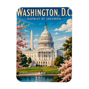 🏛️ Washington DC Capitol Travel Memory Magnet