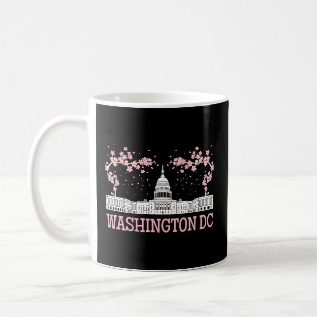 Washington Dc Cherry Blossom Monument Coffee Mug (Left)