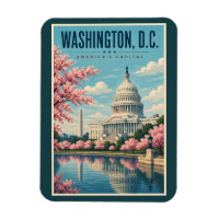 Washington DC Cherry Blossoms Illustration Travel
