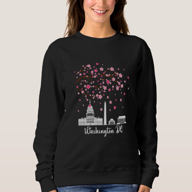 Washington Dc Cherry Blossoms Monuments Men Women  Sweatshirt (Front)