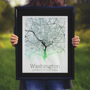 Washington DC City Map   Poster