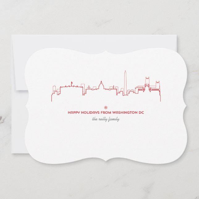 Washington DC Cityscape Holiday Card (Front)