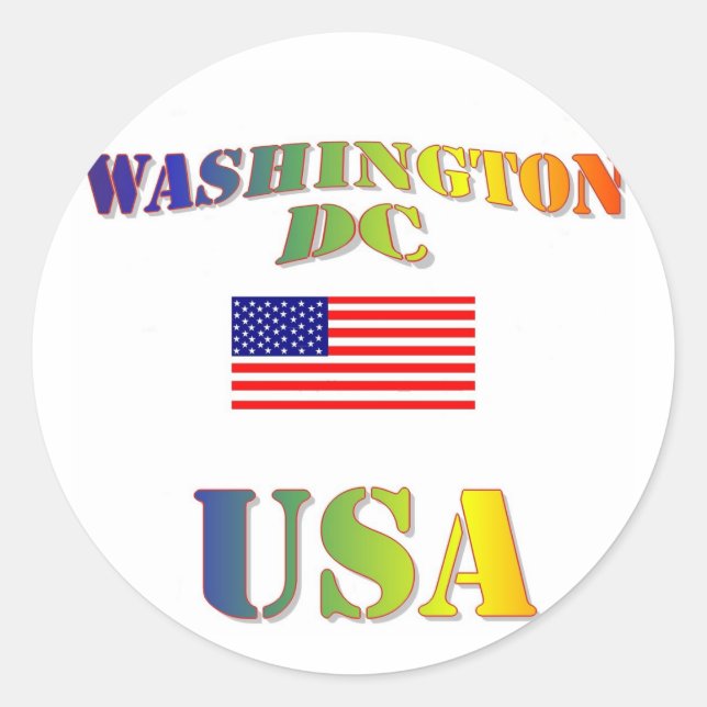 Washington DC Classic Round Sticker (Front)