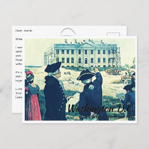 Washington DC Constructing the White House Postcard