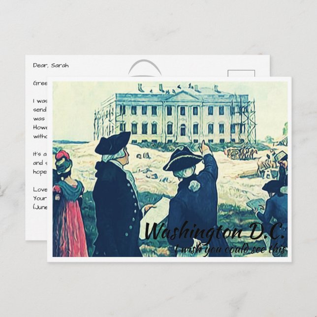 Washington DC Constructing the White House Postcard (Front/Back)