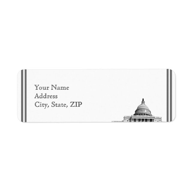Washington DC Destination Return Address Label (Front)