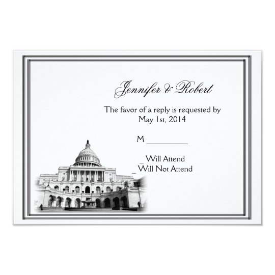 Washington DC Destination Wedding Response Card