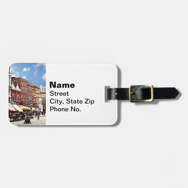 Washington DC - F St.  c1906 Luggage Tag (Front Horizontal)