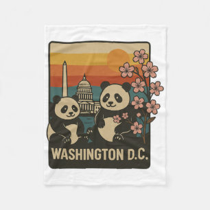 Washington Dc Family Trip Funny Panda Zoo Dc Trip Fleece Blanket