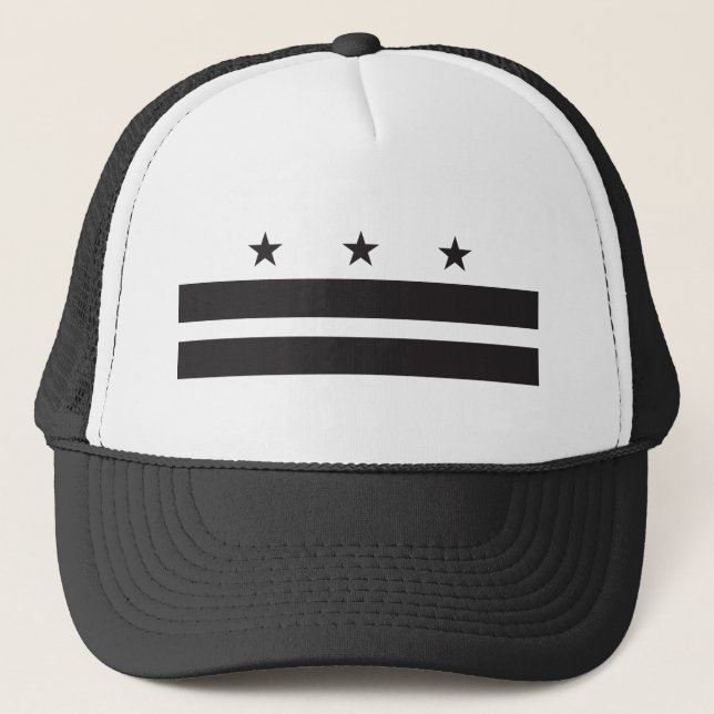 Washington DC Flag - Black Trucker Hat (Front)