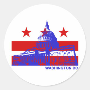Washington DC Flag Classic Round Sticker