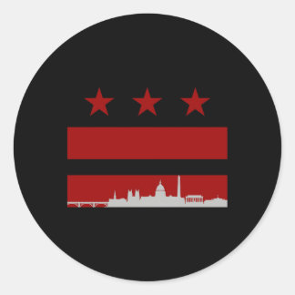Washington Dc Flag Classic Round Sticker
