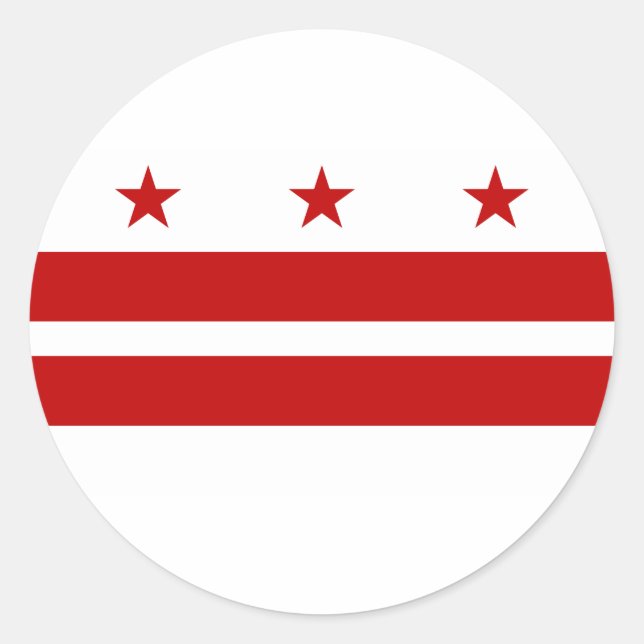 Washington DC Flag Classic Round Sticker (Front)