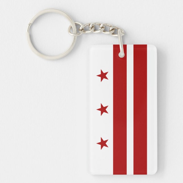 Washington DC Flag Key Ring (Front)