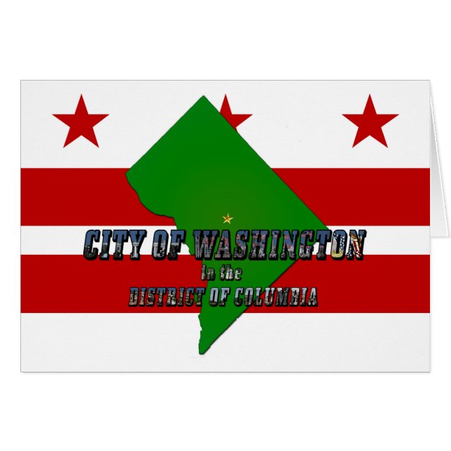 Washington DC Flag Map Birthday (Front Horizontal)