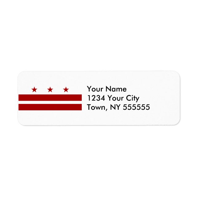 Washington DC Flag Return Address Label (Front)