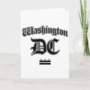Washington Dc Flag Souvenir Long Sleeve Card