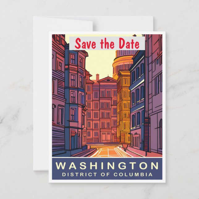 Washington DC Historic wedding Invitation (Front)