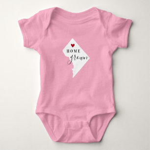 Washington DC Home Grown   Editable Colours State Baby Bodysuit