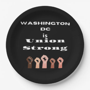 Washington DC Is Union Strong Classic - Labour Day Paper Plate