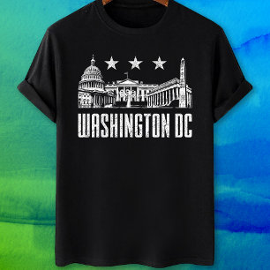 Washington dc landmarks and flag  T-Shirt