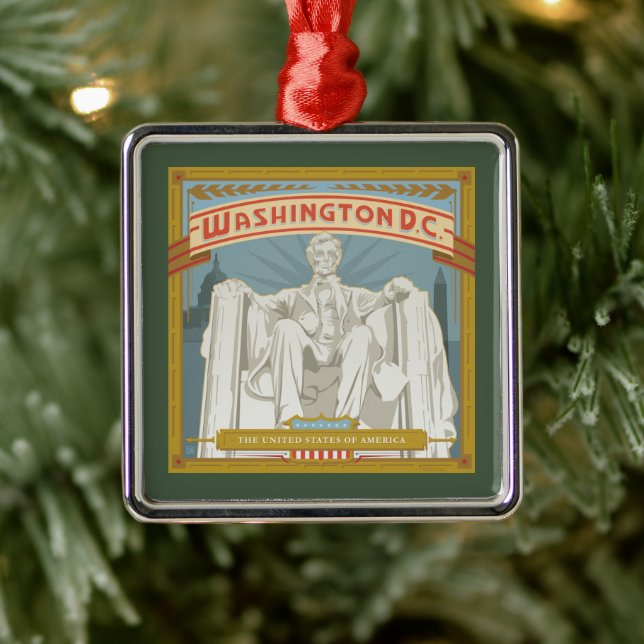 Washington DC | Lincoln Memorial Metal Ornament (Tree)