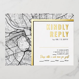 Washington, DC. Love Locator   RSVP Reply Foil Invitation Postcard