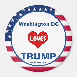 Washington DC LOVES TRUMP Patriotic Fridge Magnet