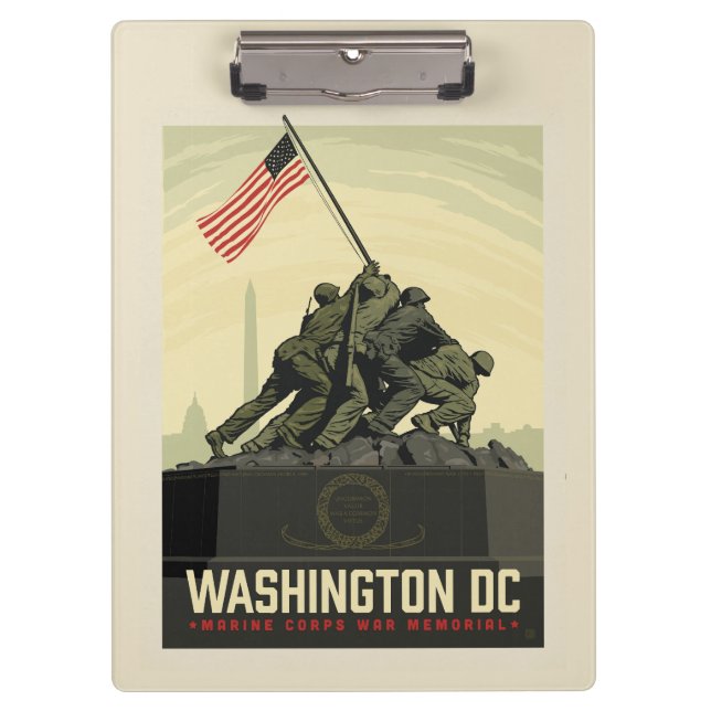 Washington, DC | Marine Corps War Memorial Clipboard (Front)