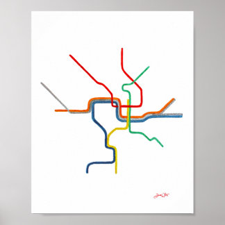Washington DC Metro Map Art Poster