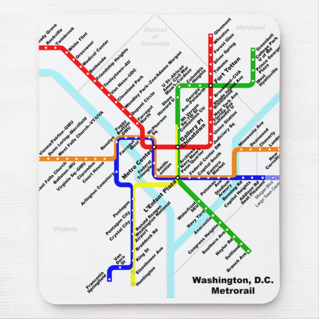 Washington dc metro  Mousepad (Front)