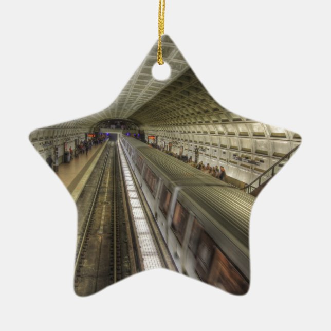 Washington DC Metro Train Station Ceramic Ornament (Front)