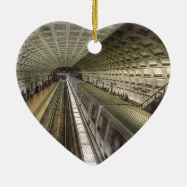 Washington DC Metro Train Station Ceramic Tree Decoration (Front)