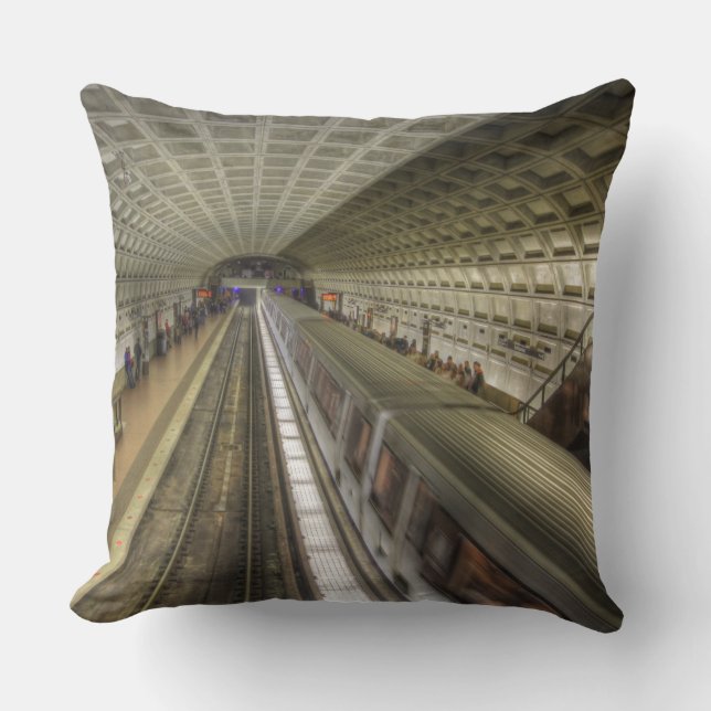Washington DC Metro Train Station Cushion (Front)